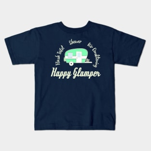 Happy Glamper, glamping design Kids T-Shirt